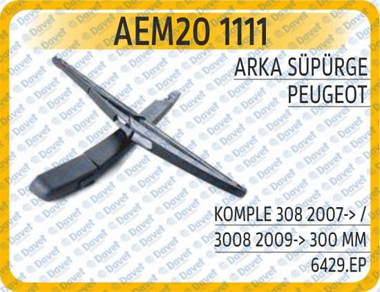 AEM 201111 Arka Silecek Supurgesi Komple P308 07-   P3008 09- 300 Mm